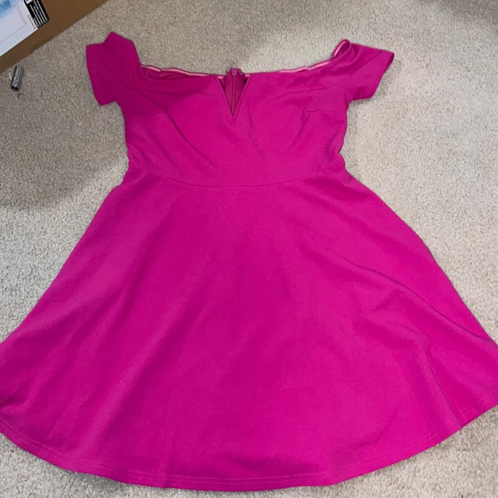 Pink off shoulder dress